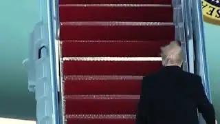 DONALD TRUMP'S toupee flies off from high winds!