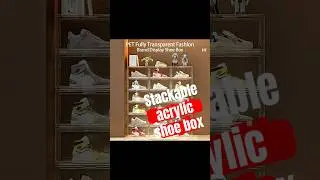 ￼Stackable acrylic shoe box storage organizer  transparent Magnetic sneaker  shoe rack box w/ cover