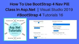 How to use bootstrap 4 nav pill class in asp.net || visual studio 2019 