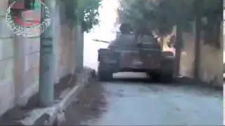 Syria Aleppo FSA targeting a stronghold from tank 3 7 2013