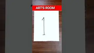 Easy drawing with number 1 #shorts #artsroom