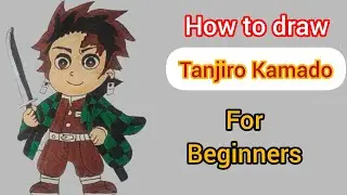 How to draw Tanjiro Kamado Step by step drawing for beginners/ Anime drawing #trending 