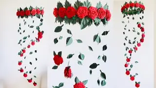 Decoración de pared de flores de papel - Decoración de pared de bricolaje - Arte de papel