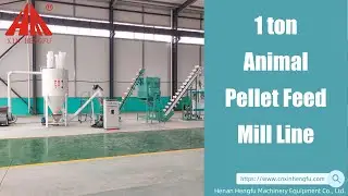 1 ton animal pellet feed mill line, feed production making plant