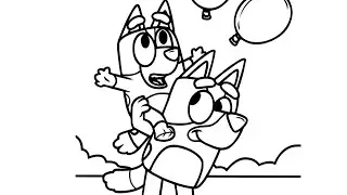 Bluey Drawing Easy, Bluey Coloring for Kids, Bluey Drawing and Coloring Pages for Kids, 24