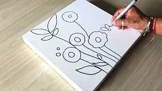 How To Draw Colorful Floral Painting / Easy For Beginners 