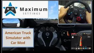 Cloud gaming with Steering Wheel - American Truck Simulator with Car Mod