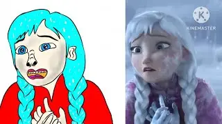Frozen Elsa &mdash;Funny drawing meme |crazy art video frozen elsa.