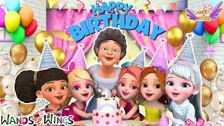 Granny&rsquo;s Birthday Cake Song 🎉| Happy Birthday Granny 🎂 + Paint My Face | Kids Song | Wands & Wings