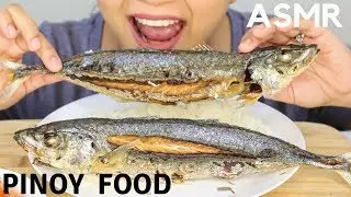 ASMR Fried Galunggong or Round Scad Fish FILIPINO FOOD Eating Sounds (EATING with HANDS)