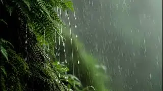 Heavy Rain In A Mystical Forest With Slow Piano Harmonies For Sleep And Soothing Calm