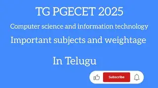 TG PGECET Computer science and information technology Syllabus and Important subjects