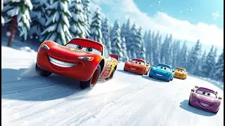 Lightning McQueen and Friends Race on the Snowy Track!
