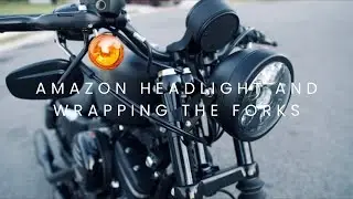 Amazon Daymaker Install On My Harley Davidson Iron 883 + Wrapping The Forks