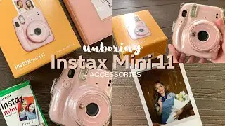 Fujifilm Instax Mini 11 (Blush Pink) unboxing + accessories 📸