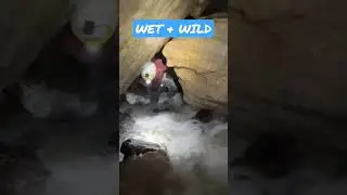 Flooded Waterfall Push #cavefamily #cavezip #simscavepark #shorts #caves