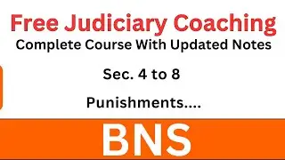 BNS Section 4–8 | Punishments, Amount of Fine & Liability in Default | Free Judiciary Coaching #bns