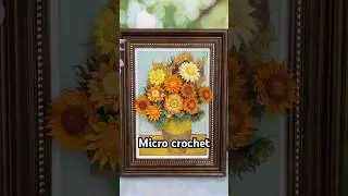 Ricamando punto per punto, rinascono i Girasoli di Van Gogh. #uncinetto #diy