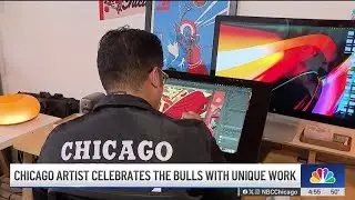 Chicago artist celebrates the Bulls with a special mural on an unusual canvas