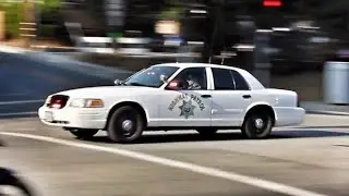 VERY RARE! White CHP CVPI Responding Code 3 to a Vehicle Accident!