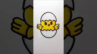 How to Draw a Chick | Easy Chick Drawing #shorts