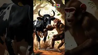 Giant cow struggle story/Giant cow struggle for farming #viral #ai #monkey
