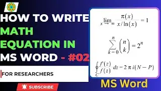 Writing Math Equations Using Microsoft Word | How to write an equations in Microsoft Word | Part 2
