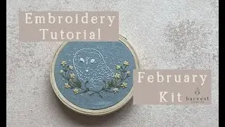 DIY Embroidery Kit: Barn Owl & Buttercups Tutorial Guide, Beginner & Intermediate Levels