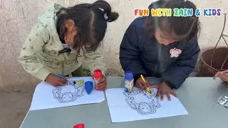 Diana Painting Challenge 🎨 | Fun With Zain & Kids | Papa Ki Do Betiyon Ka Creative Battle ❤️