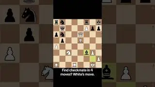 Find checkmate in 4 moves? White's move. #chess #checkmate #learnchess #chessgame #chesstactics