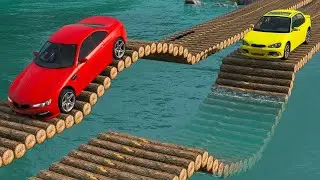 Flatbed Truck McQueen | Transportation with Truck - Pothole vs Car #38 | BeamNG.Drive Gameplay