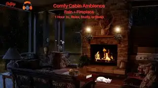 Comfy Cabin Ambience 1 HOUR to Relax Study or Sleep