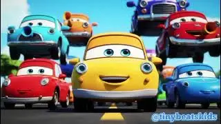 Wheels Dancing on the Road | Fun Car Parade Song for Kids | 3D Animation @TinyBeatWheels