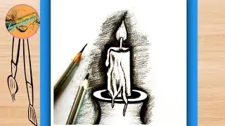 Pencil Drawing Candle || Draw a candle flame easy with pencil