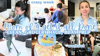 MOM OF 4 GET IT ALL DONE | GROCERY HAUL | CLEAN & BDAY PREP