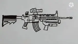 How to Draw a gun M4 m16