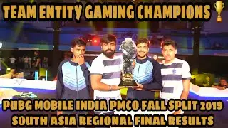 PUBG Mobile India PMCO Fall Split 2019 South Asia Regional Finals Results