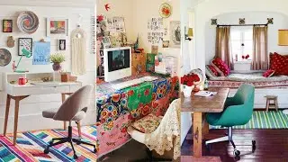 Boho Chic Home Office Ideas. Bohemian Home Office Design and Decoration.