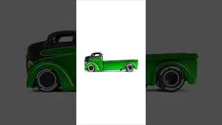 1947 Ford COE Flatbed Truck Green Metallic and Matt Black 