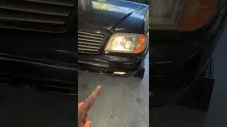 SL500 #ProjectHeidi front bumper plastic welded and installed!  Fog lights back in!