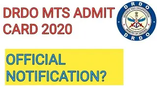 DRDO MTS ADMIT CARD 2020 MASHUP BYE DRDO ?