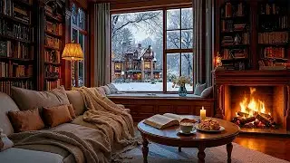 Winter Caf&eacute; Jazz Piano ❄️ Relaxing Coffee Shop Music with Fireplace for Work, Study & Calm Mood