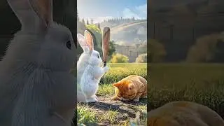 The rabbit is killing the cat. #kidscartoon #shortvideo #aigenerated #cargame #kids #trending