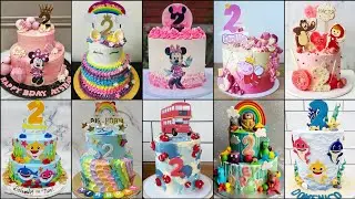 🥳2nd Birthday Cake Ideas For Baby Girl & Boy/Kids Birthday Cake/Two Tier Cake/Birthday Cake Ideas