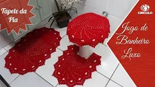 JOGO DE BANHEIRO LUXO-TAPETE DA PIA #edilenefitipaldi #croch&ecirc;f&aacute;cil