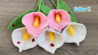 Flores a Crochet 🌹 FLOR CALA, ALCATRACES O CARTUCHOS Tejidos a Crochet 