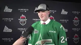 2024 QMJHL Draft : Jacob Gouchie after being drafted by the Val-d'Or Foreurs