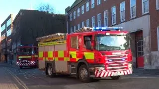 Fire engines responding x2 - Dennis Sabre Pump & Scania P280 Rescue