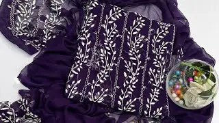 New Arrival EID Collection, Handmade Paka Tharkashi Jall Suits, Soft Bamber Chiffon, Shirt & Dupatta