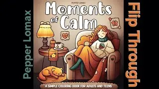 Moments of Calm Simple Coloring Book for Adults by Pepper Lomax Flip Through